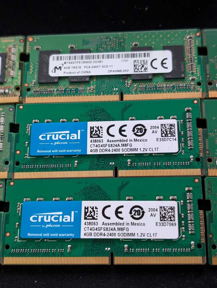 14 Mixed Brand 4GB DDR4 SODIMM Laptop Memory RAM Bundle