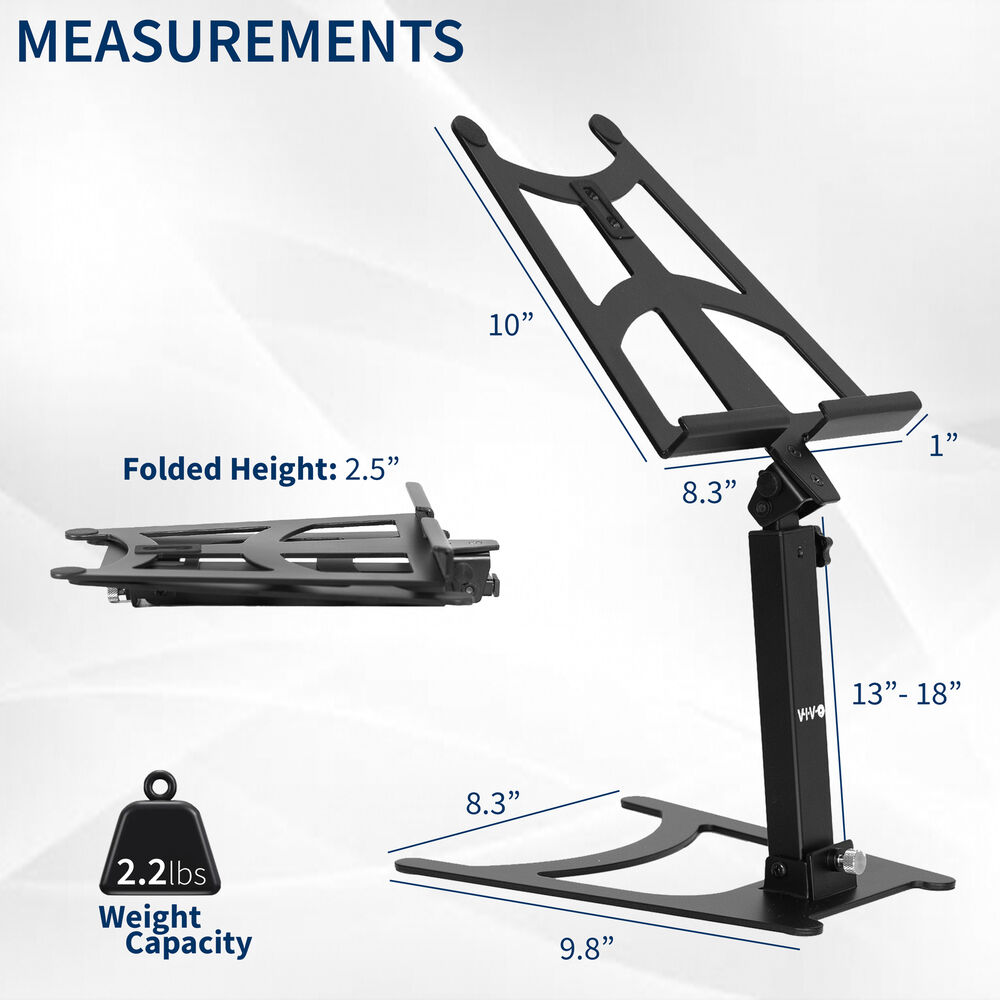 VIVO Black 15.6 Inch Portable Monitor and Tablet Desktop Stand