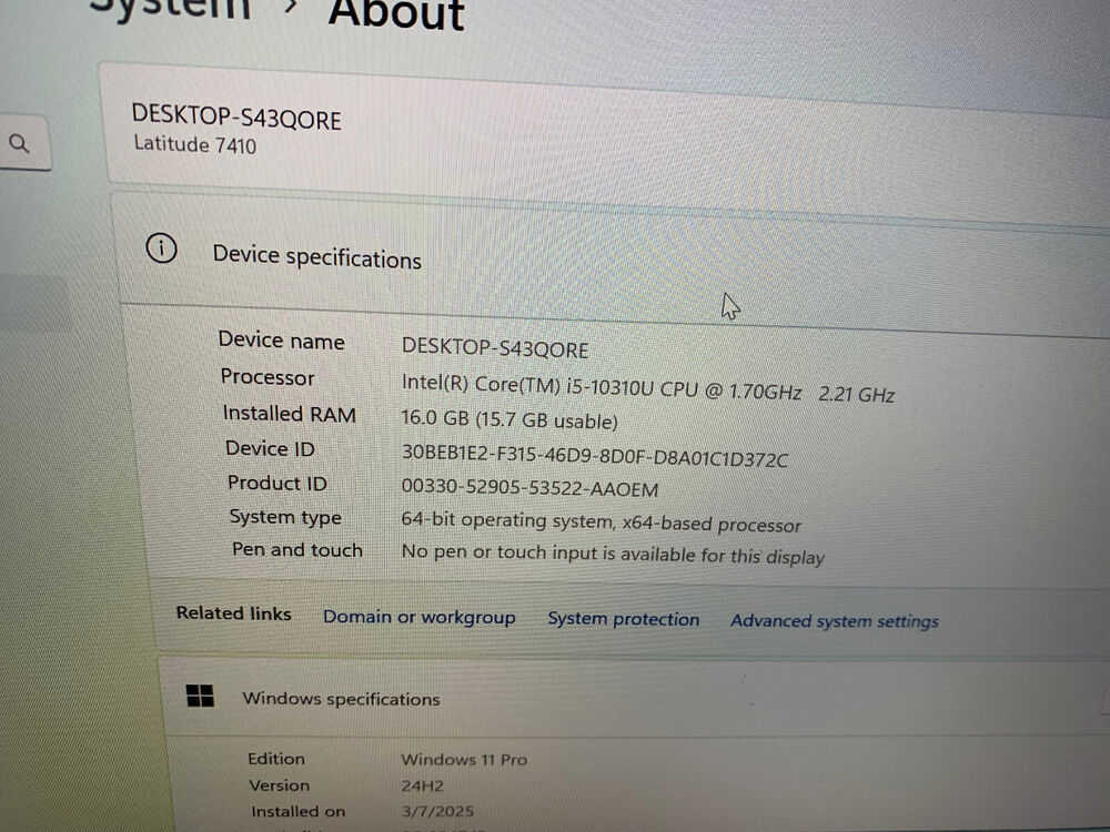 Dell Latitude 7410 Laptop - Intel Core i5-10310U, 16GB RAM, 512GB SSD, Face & Touch ID