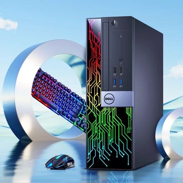 Dell RGB Light Desktop SFF Intel i5-6500 PC with 16GB RAM, 1TB SSD, WiFi, and Windows 10 Pro