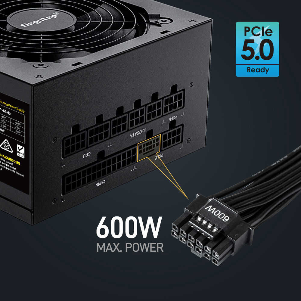 Segotep 750W PCIe 5.0 Full Modular 80+ Gold PSU ATX 3.0 Gaming Power Supply