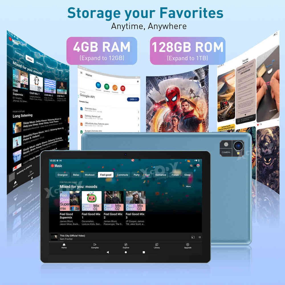 11 inch Ultra-thin 5G Tablet PC with HD Display, 16GB RAM + 256GB Storage, 8000mAh Battery, Android14, Dual WiFi