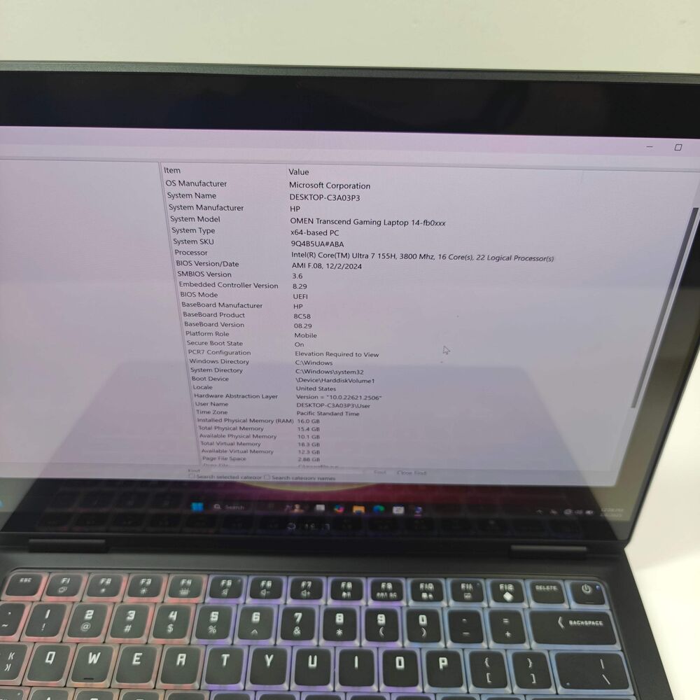 HP OMEN Transcend 14 Gaming Laptop - Core Ultra 7 155H, 16GB RAM, 1TB SSD, RTX 4060