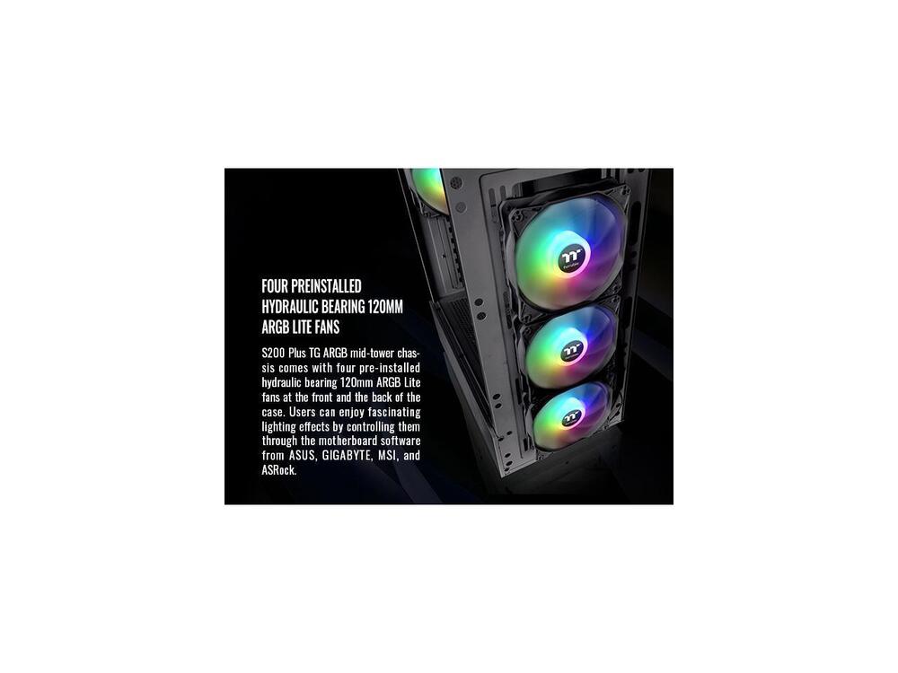 Thermaltake S200 TG ARGB ATX Tempered Glass Mid Tower Gaming Computer Case
