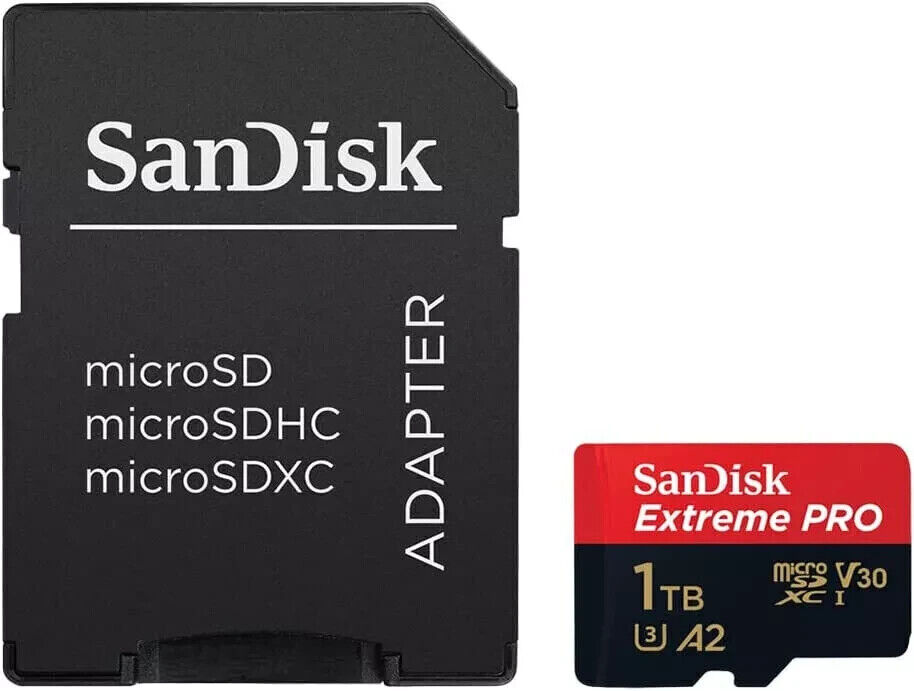 SanDisk Extreme Pro MicroSDXC UHS-I U3 A2 Memory Card with Adapter (256GB/512GB/1TB)