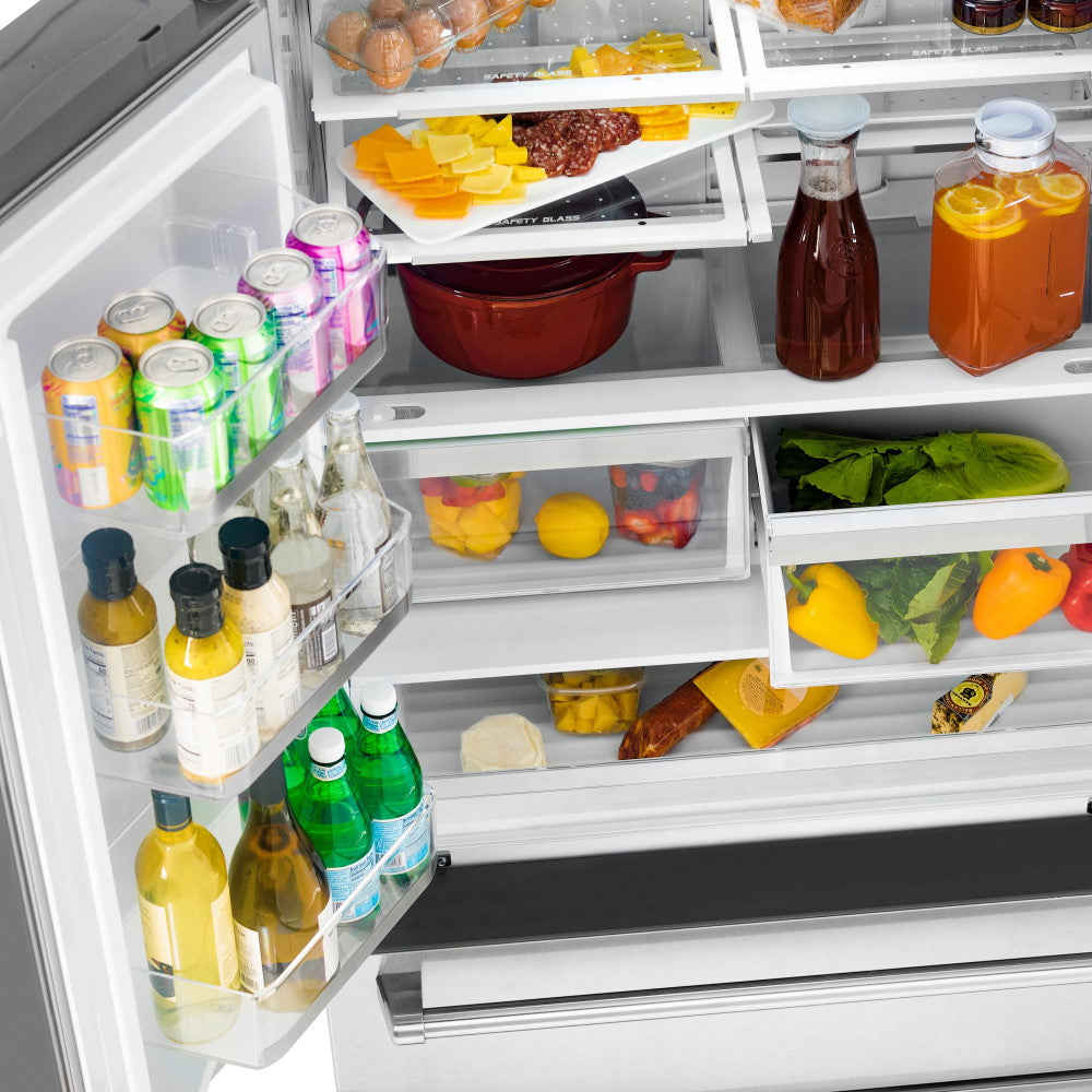 ZLINE 36 French Door Refrigerator with Ice Maker in Fingerprint Resistant Stainless Steel