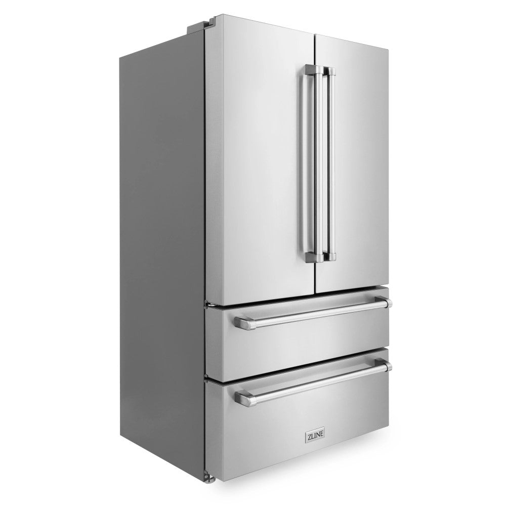 ZLINE 36 French Door Refrigerator with Ice Maker in Fingerprint Resistant Stainless Steel