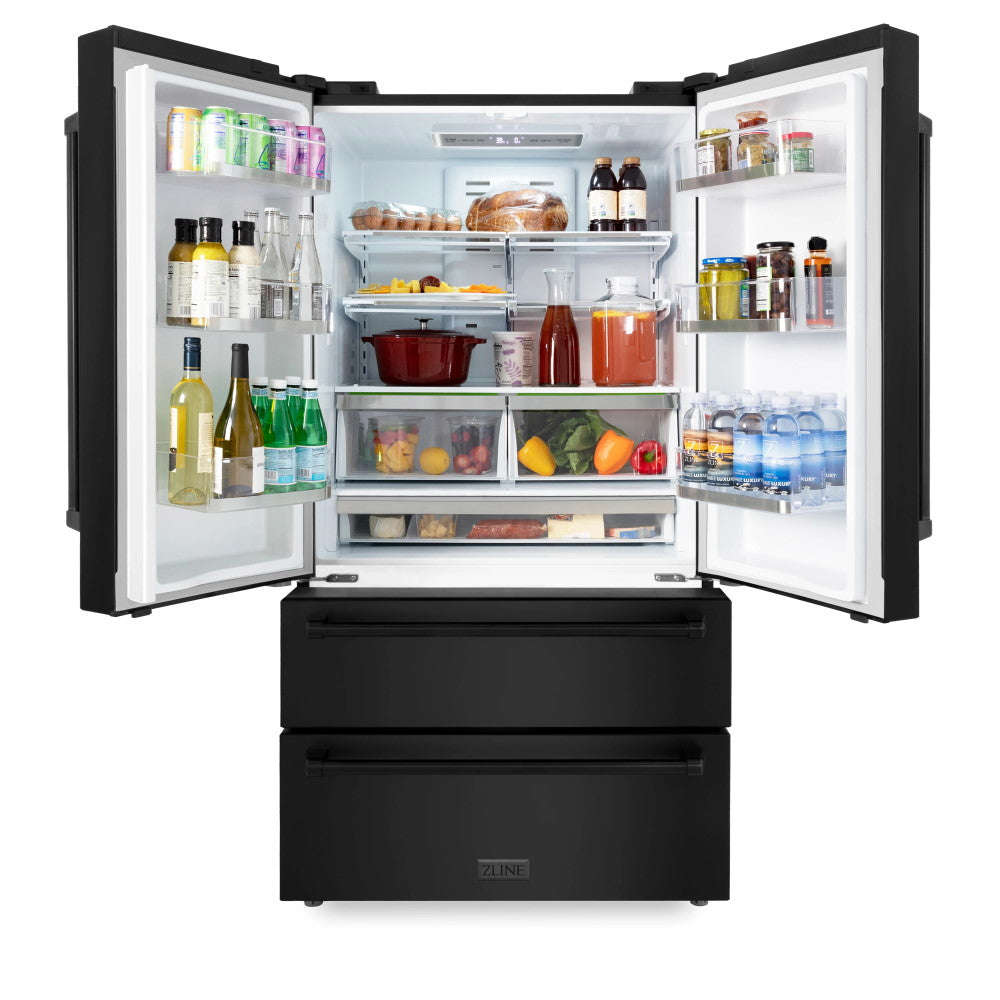 ZLINE 36 French Door Refrigerator with Ice Maker in Fingerprint Resistant Stainless Steel