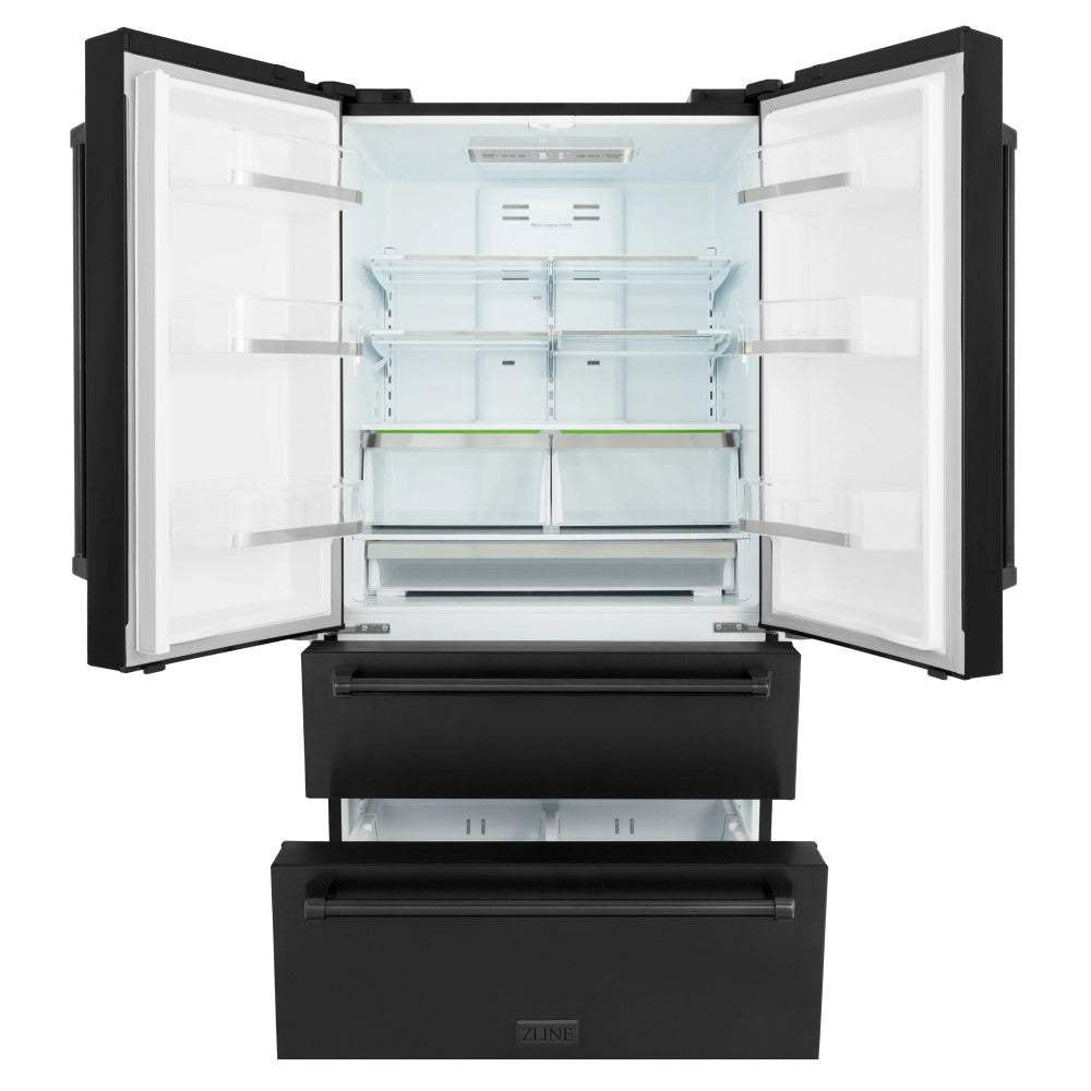 ZLINE 36 French Door Refrigerator with Ice Maker in Fingerprint Resistant Stainless Steel