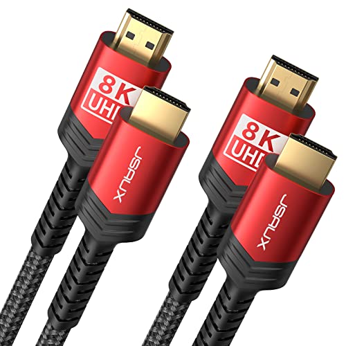 JSAUX 8K HDMI 2.1 Cables - High-Speed 48Gbps, Dual Pack, 6ft