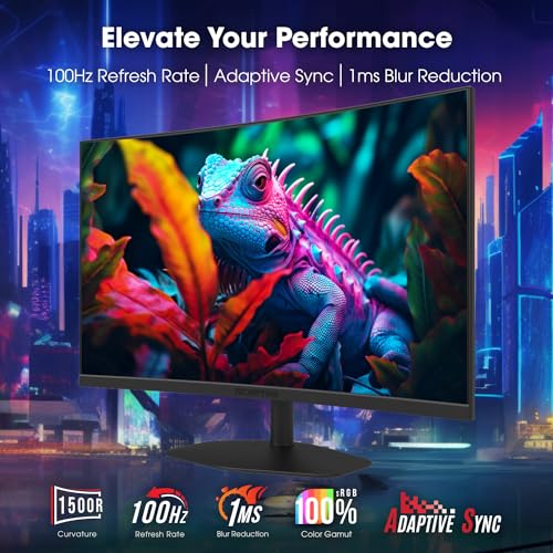 Sceptre 24" Curved Gaming Monitor - 100% sRGB, 1ms Response, Built-in Speakers