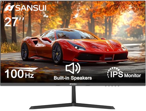 SANSUI 27" Full HD IPS Gaming Monitor with 100Hz, FreeSync, and Built-in Speakers