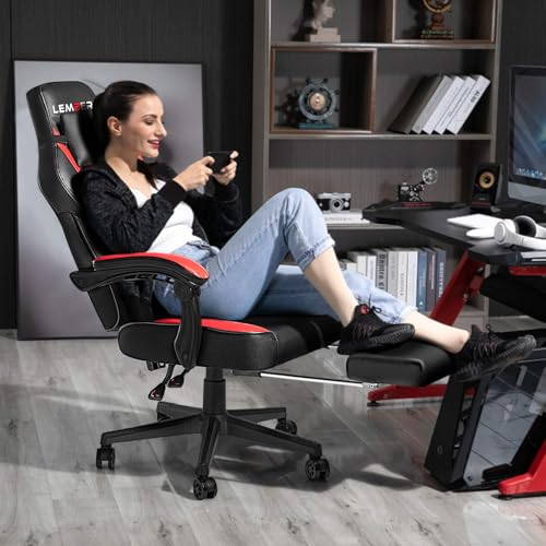 LEMBERI Ergonomic Big and Tall Gaming Chair with Footrest
