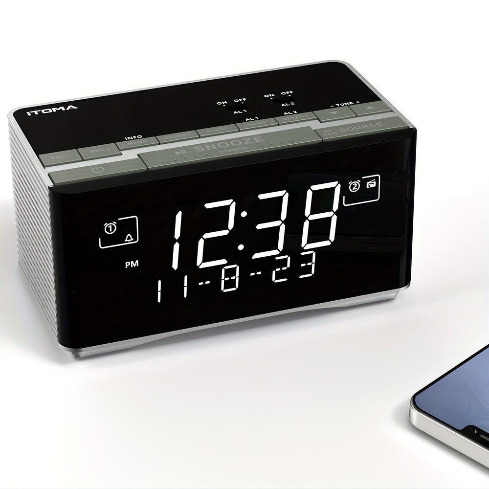Bluetooth Digital Alarm Clock with FM/DAB Radio and USB Charging