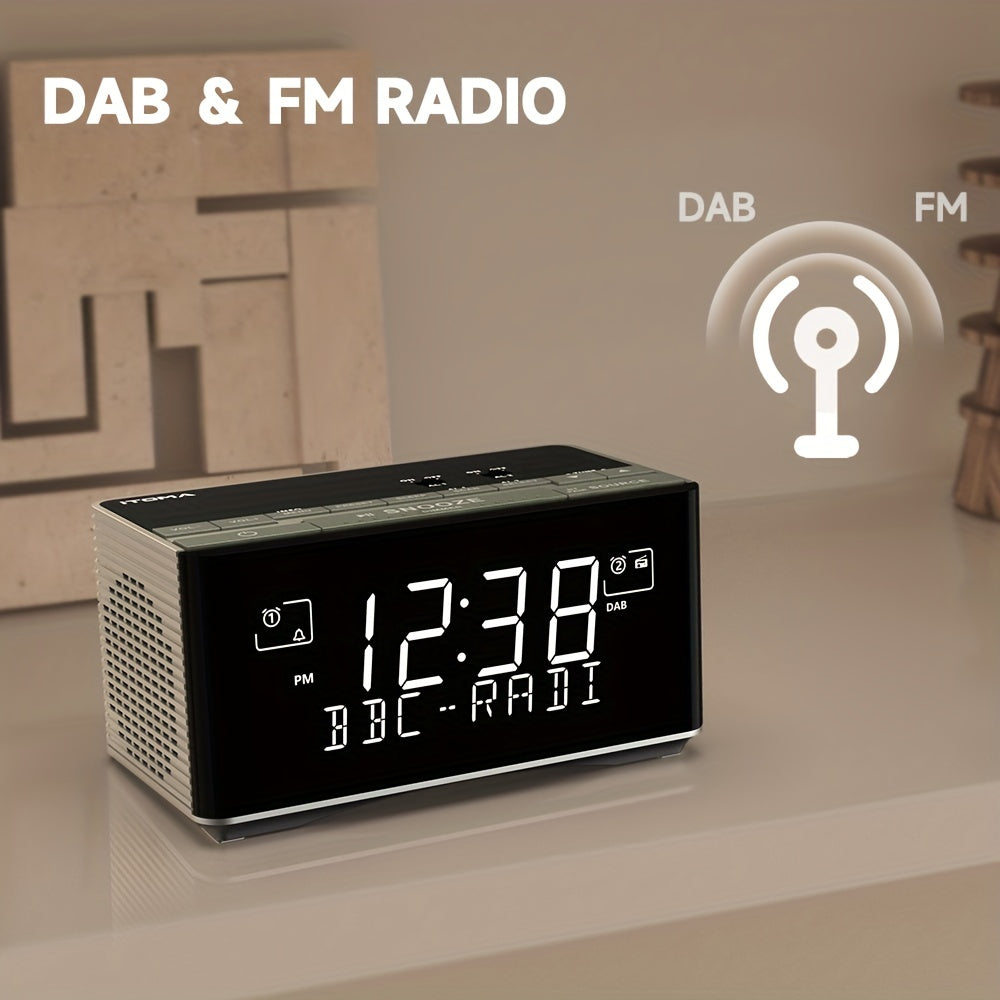 Bluetooth Digital Alarm Clock with FM/DAB Radio and USB Charging