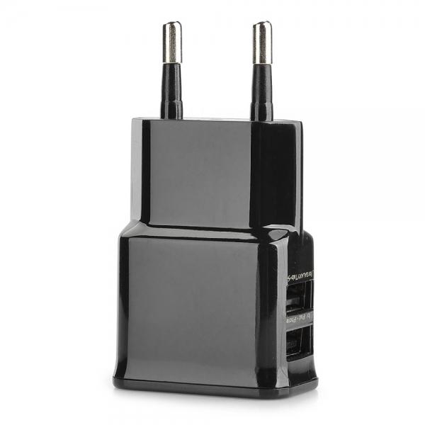 Dual USB Ports Electronic Plating AC Charger Adapter