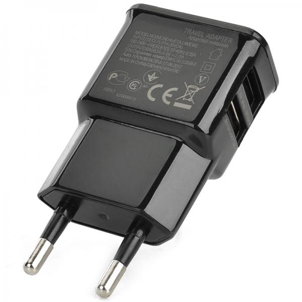 Dual USB Ports Electronic Plating AC Charger Adapter