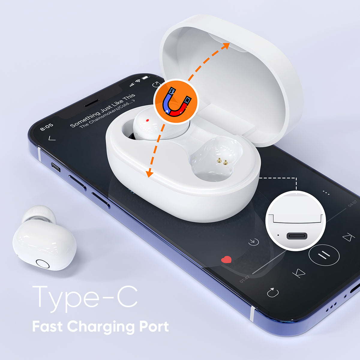 Premium Wireless TWS Earbuds with Enhanced Bass and Touch Controls