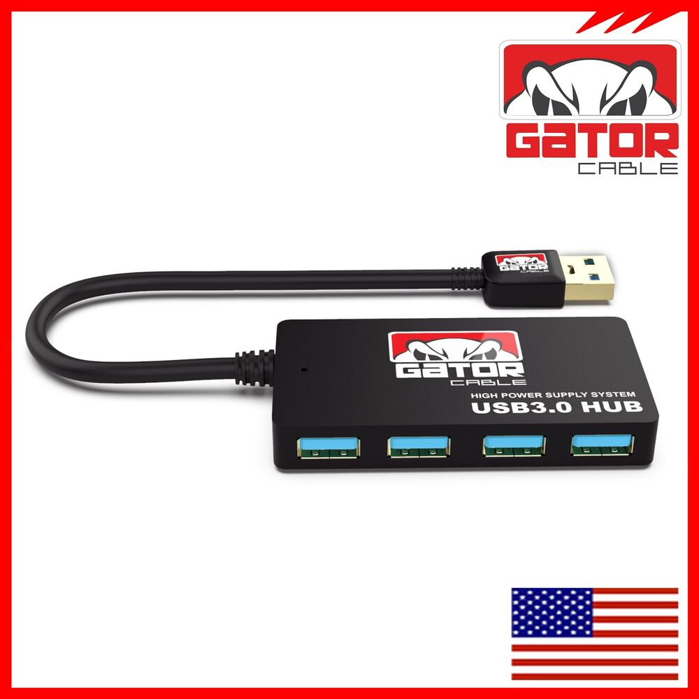 4-Port USB 3.0 Hub with Charger - High-Speed Connectivity for Multiple Devices