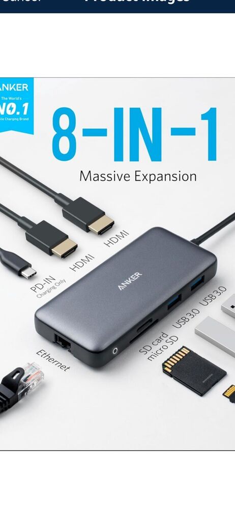 Anker 8-in-1 USB-C Hub with Dual 4K HDMI and Power Delivery