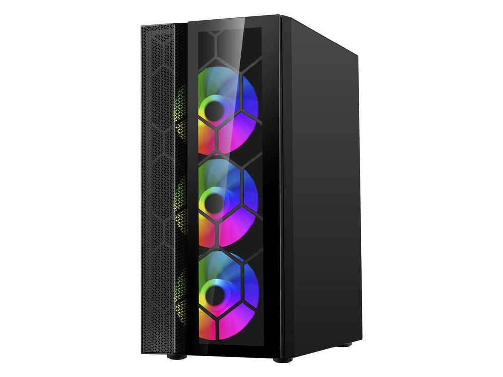 DIYPC Dragon ATX Mid Tower Gaming Case with Tempered Glass