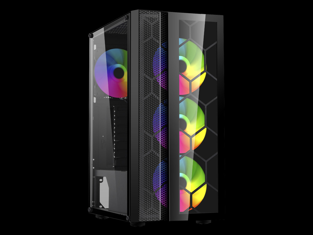 DIYPC Dragon ATX Mid Tower Gaming Case with Tempered Glass