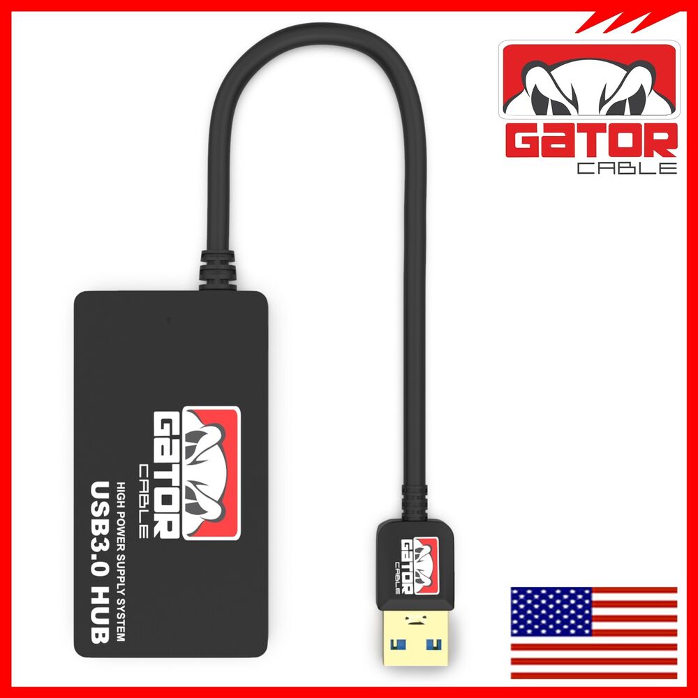 4-Port USB 3.0 Hub with Charger - High-Speed Connectivity for Multiple Devices