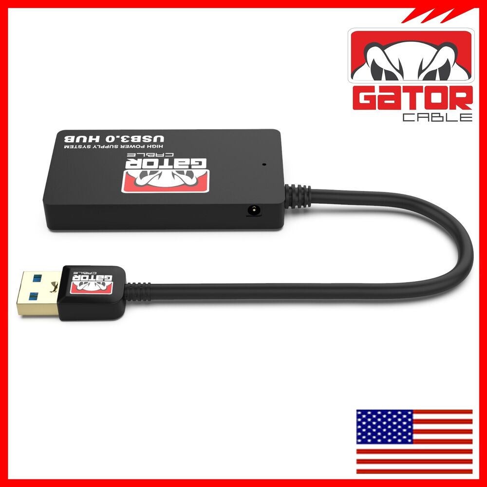 4-Port USB 3.0 Hub with Charger - High-Speed Connectivity for Multiple Devices