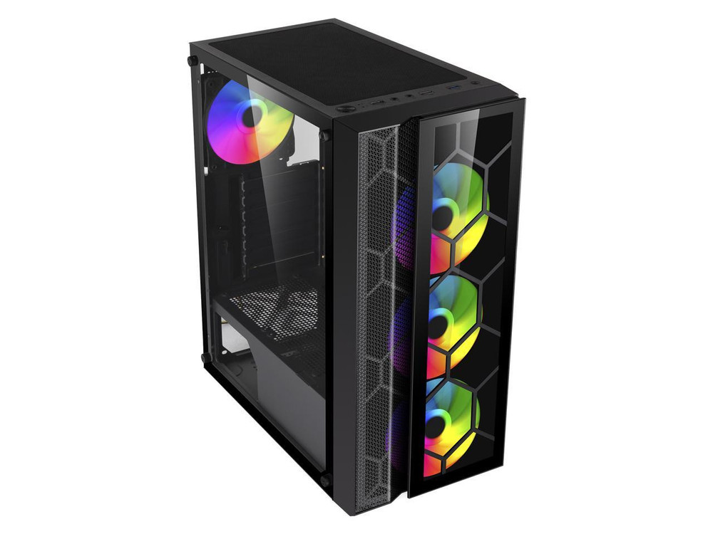 DIYPC Dragon ATX Mid Tower Gaming Case with Tempered Glass