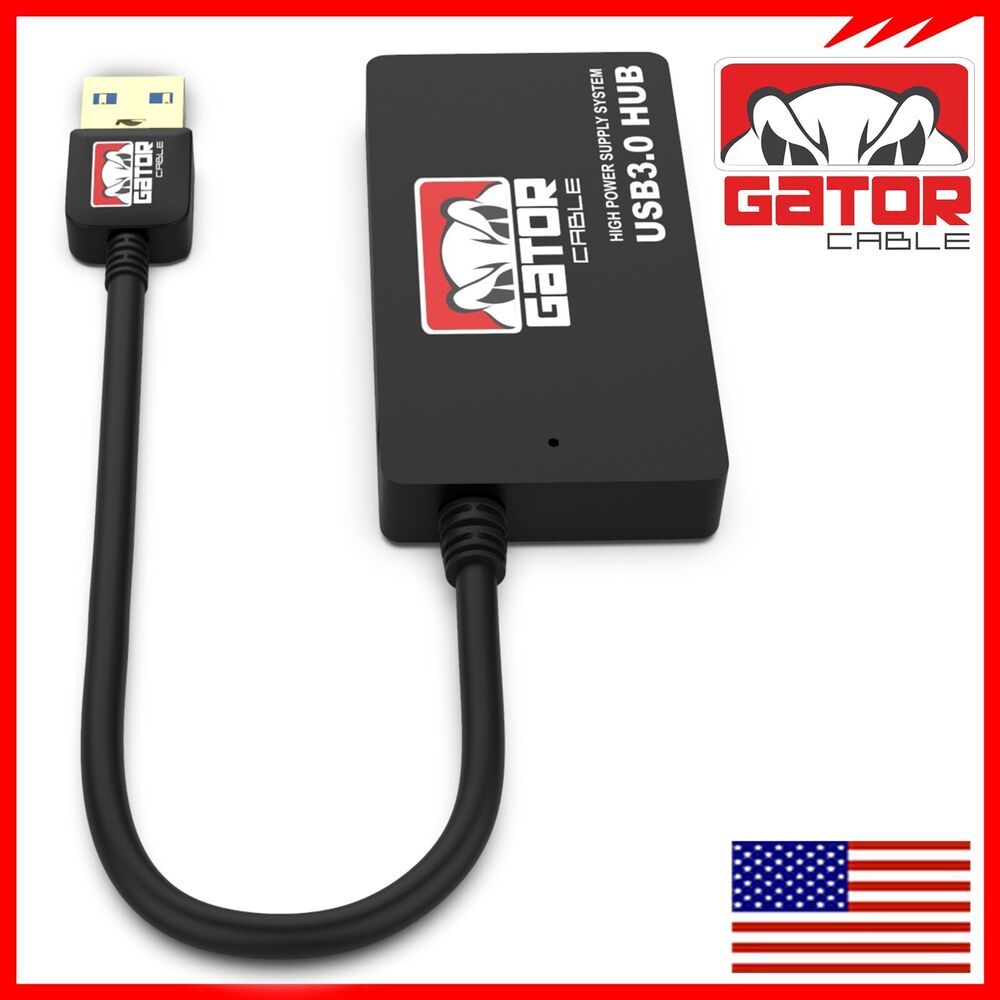 4-Port USB 3.0 Hub with Charger - High-Speed Connectivity for Multiple Devices