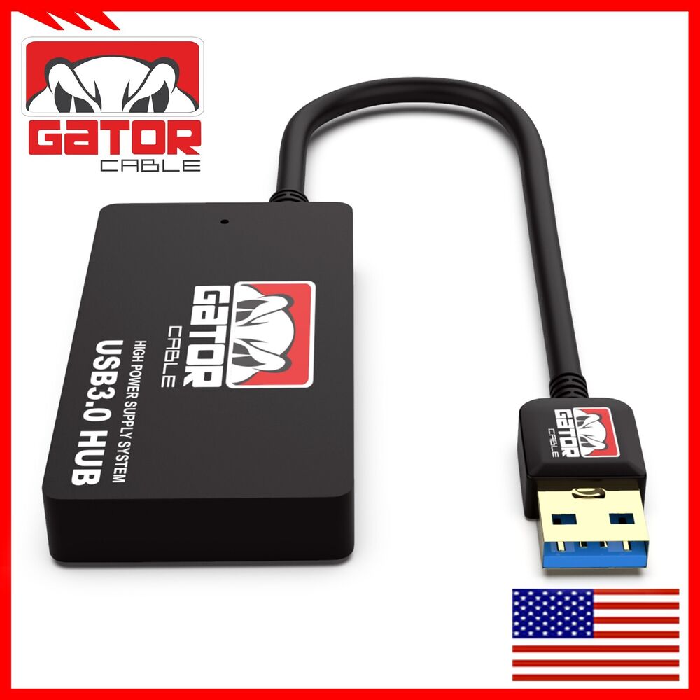 4-Port USB 3.0 Hub with Charger - High-Speed Connectivity for Multiple Devices
