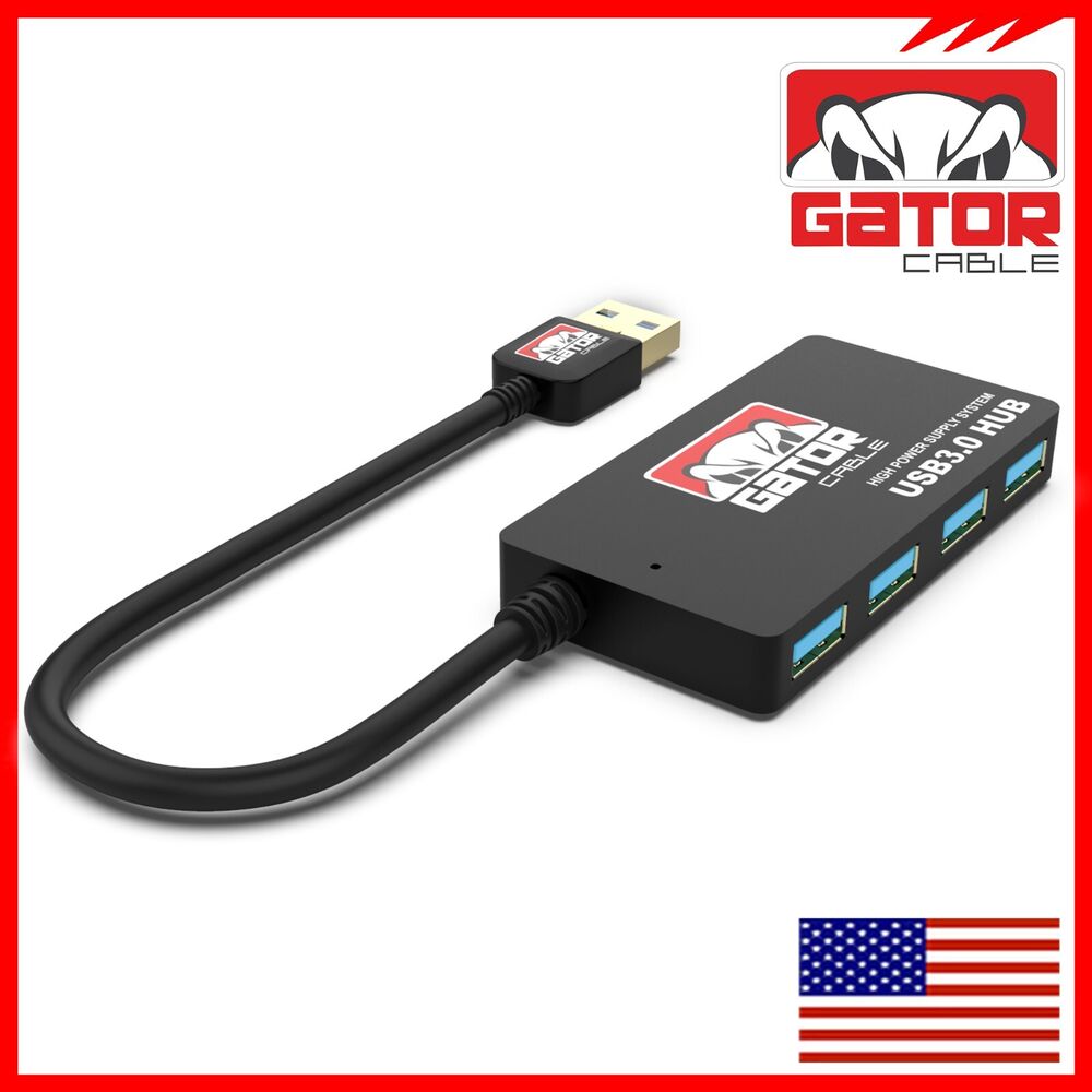 4-Port USB 3.0 Hub with Charger - High-Speed Connectivity for Multiple Devices