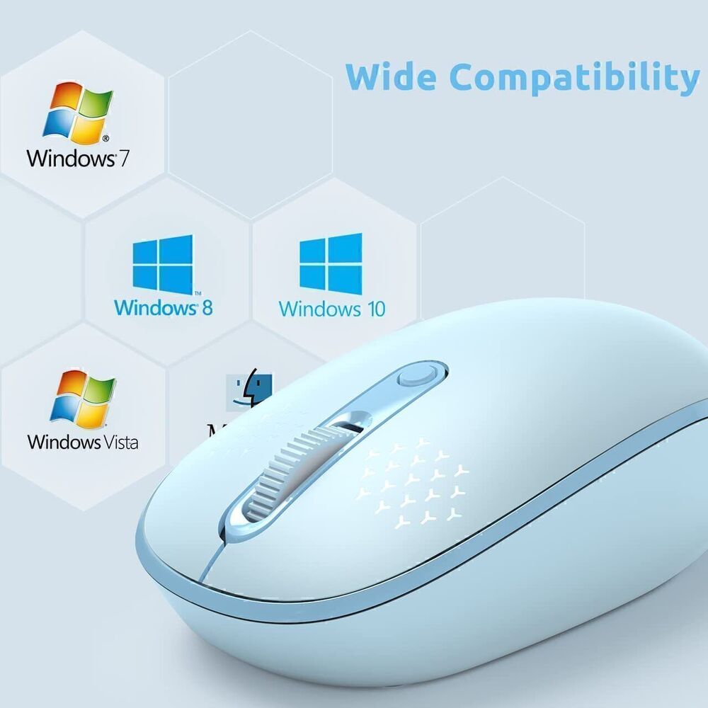 Whisper-Quiet 2.4GHz Wireless Mouse with USB Receiver