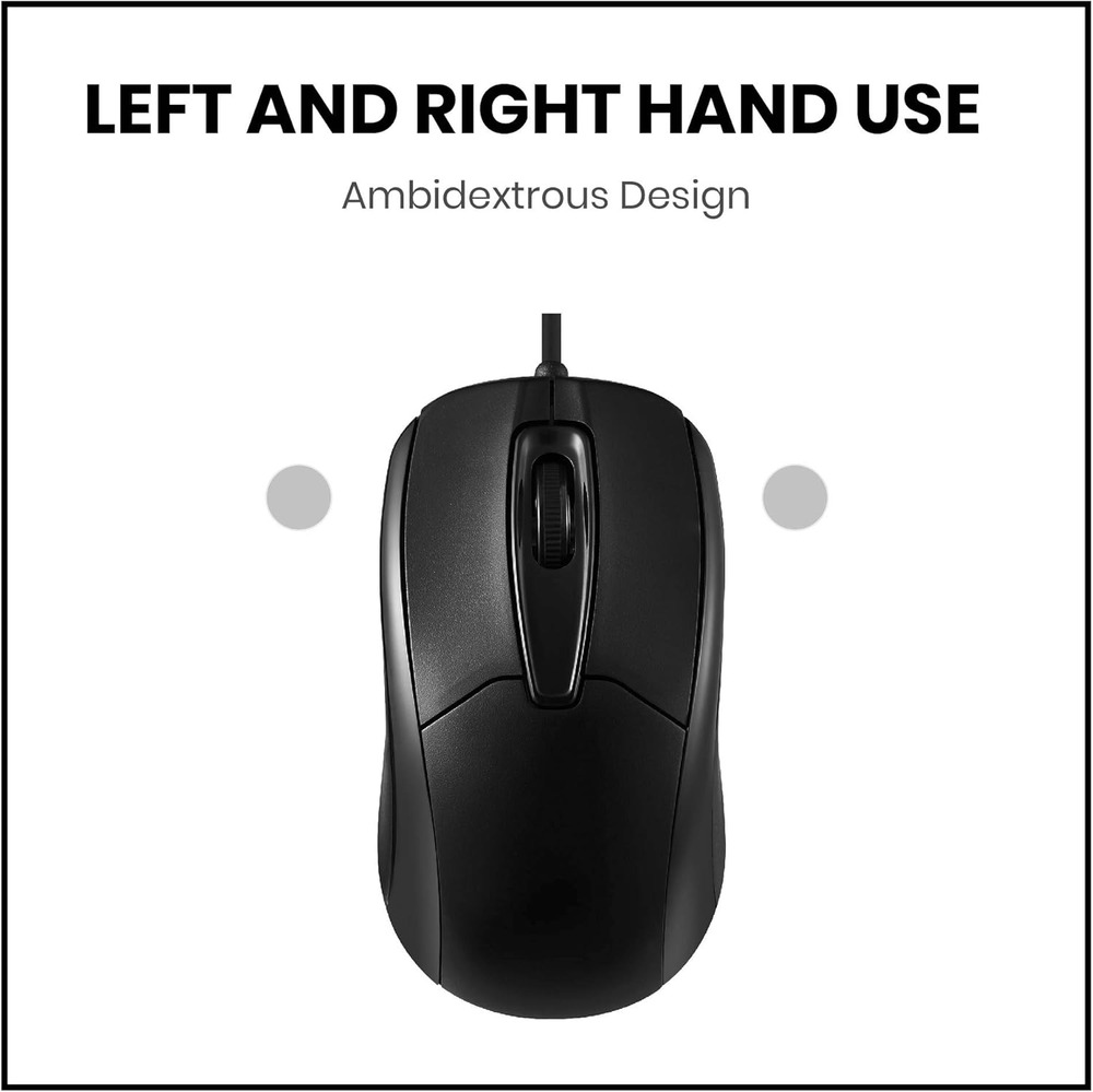 Precision USB Wired Optical Mouse with Scroll Wheel
