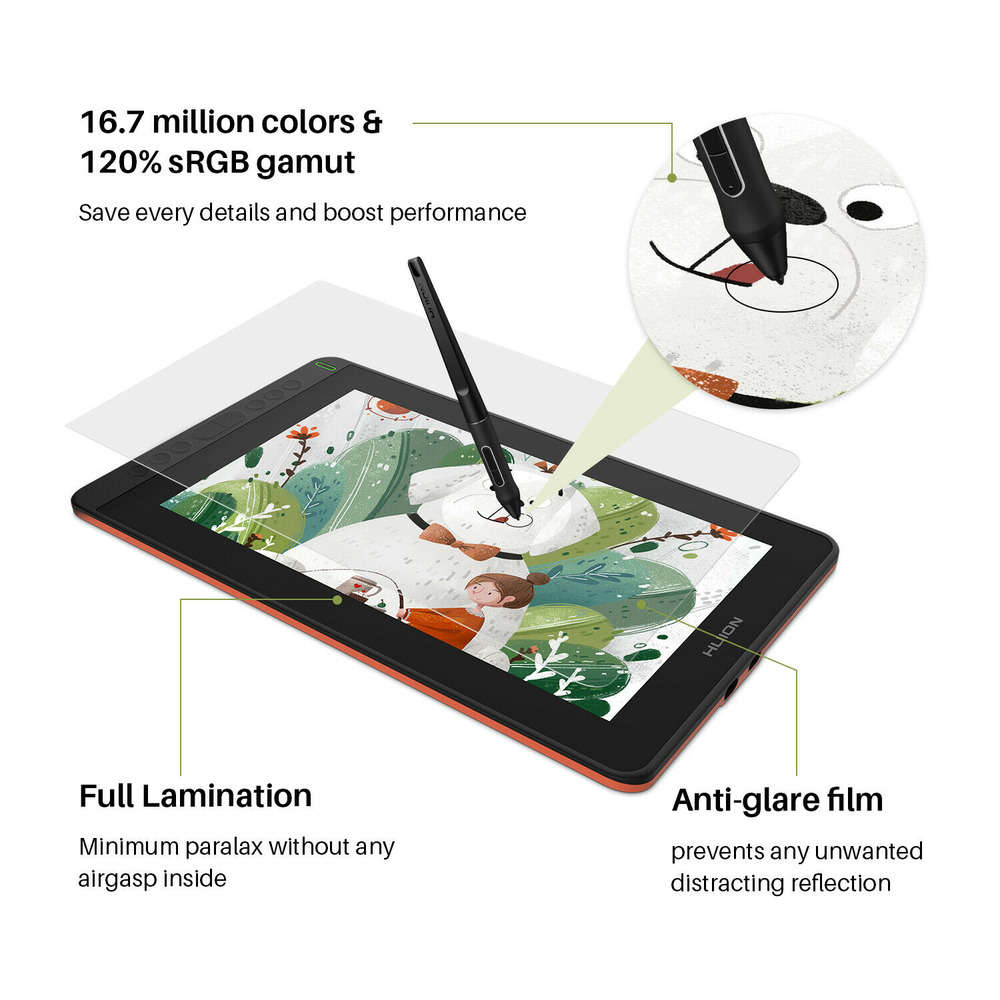 Refurbished HUION Kamvas 12 | 11.6" HD Graphics Drawing Tablet with Android Compatibility