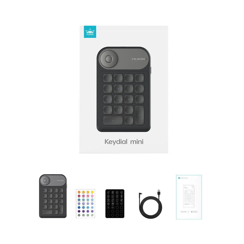 HUION Keydial Mini Bluetooth Programmable Keypad with Dial