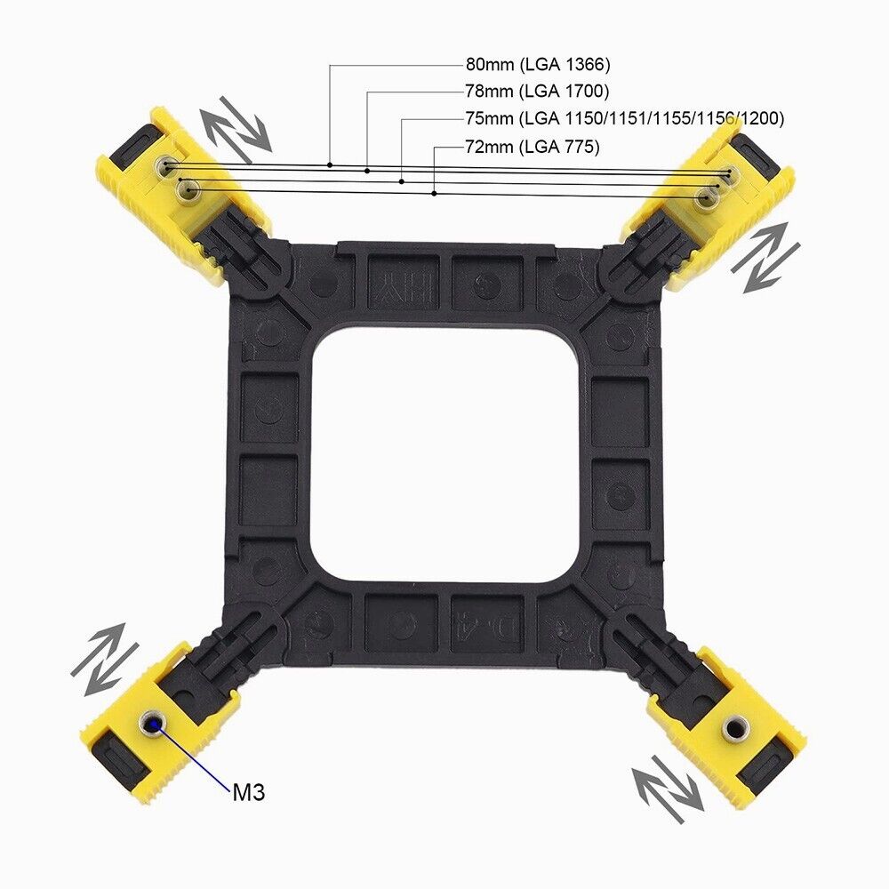 Universal CPU Cooler Backplate Bracket for Intel Sockets