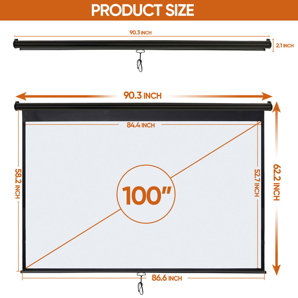 Black Foldable 16:10 HD Projection Screen
