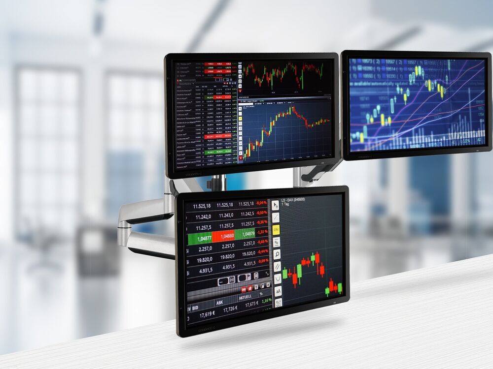 Universal Triple Monitor Desk Mount