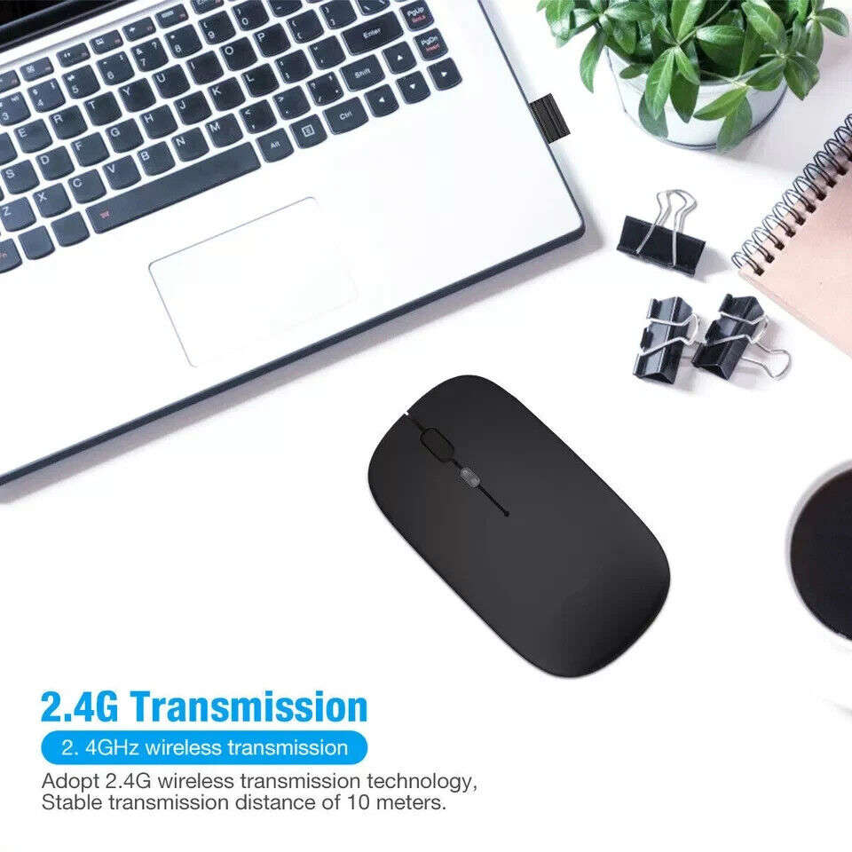 2.4GHz Wireless Optical Mouse with USB Rechargeable and RGB for PC and Laptop