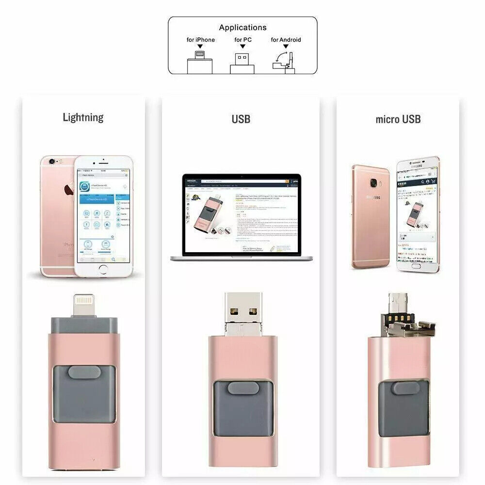 1/2TB USB 3.0 Flash Pen Drive for iPhone, iPad, and PC