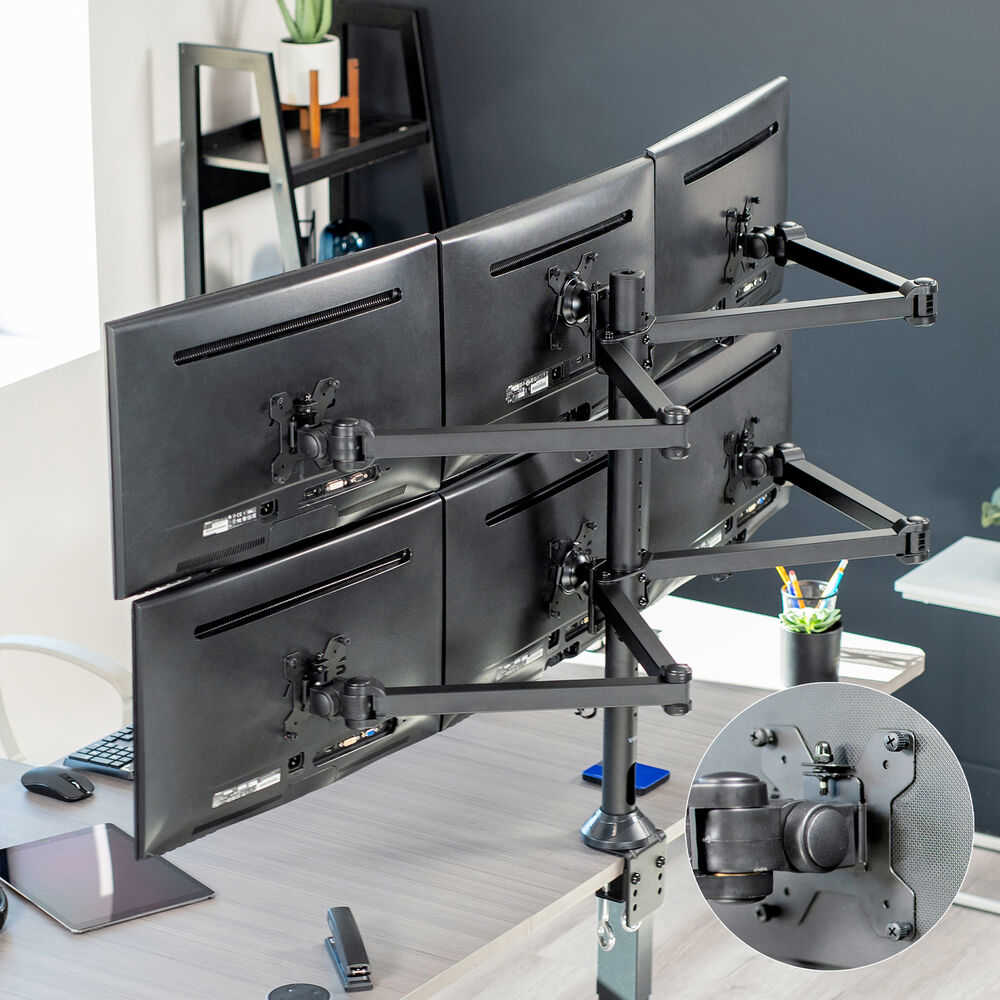 VIVO Steel Hex Monitor Desk Mount Adjustable Stand for Six Screens
