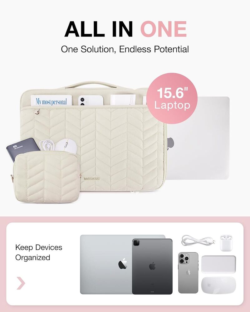 15-16 Inch Puffy Padded Laptop Sleeve with Handle