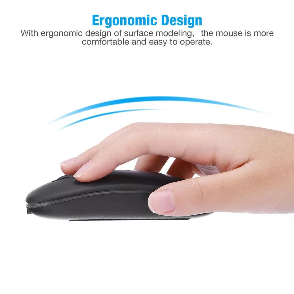 2.4GHz Wireless Optical Mouse with USB Rechargeable and RGB for PC and Laptop