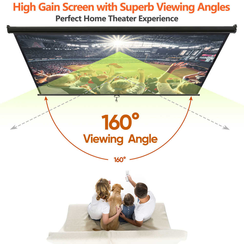 Black Foldable 16:10 HD Projection Screen