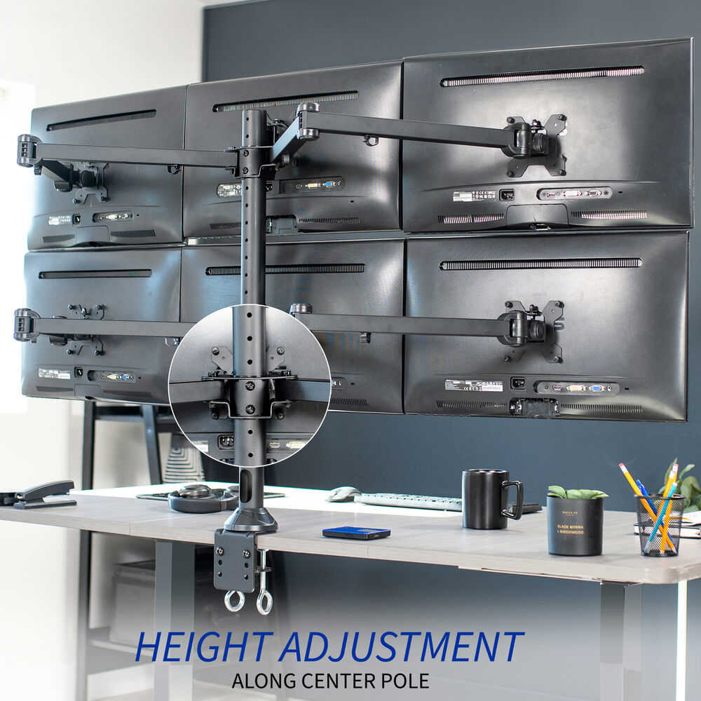VIVO Steel Hex Monitor Desk Mount Adjustable Stand for Six Screens