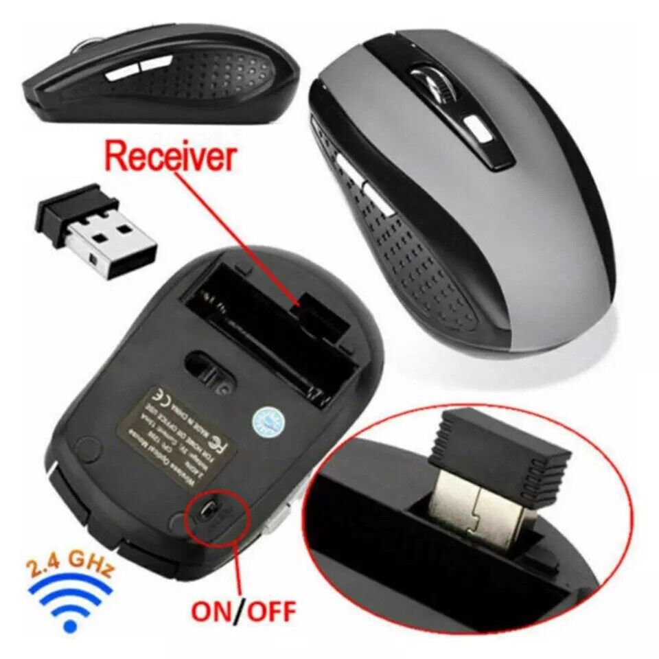 2.4GHz Wireless Optical Mouse with USB Receiver