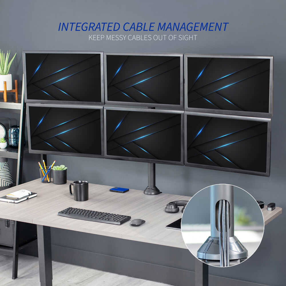 VIVO Steel Hex Monitor Desk Mount Adjustable Stand for Six Screens