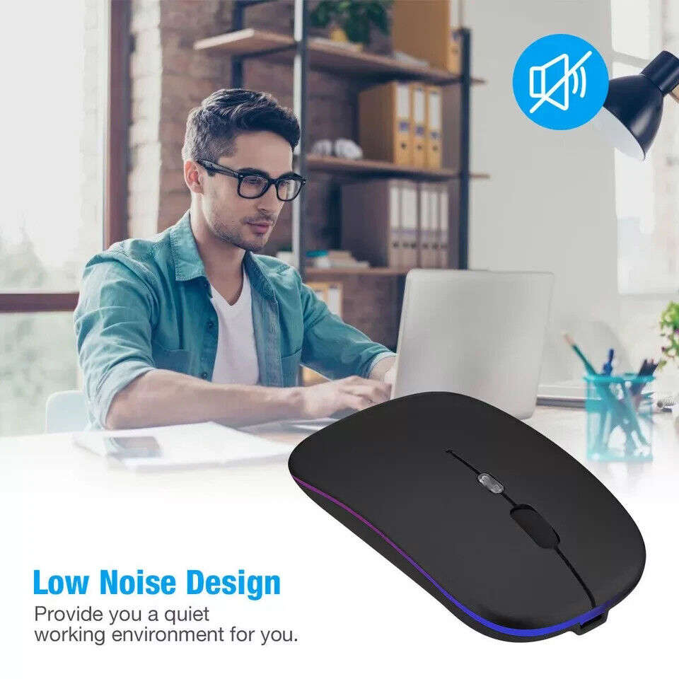 2.4GHz Wireless Optical Mouse with USB Rechargeable and RGB for PC and Laptop