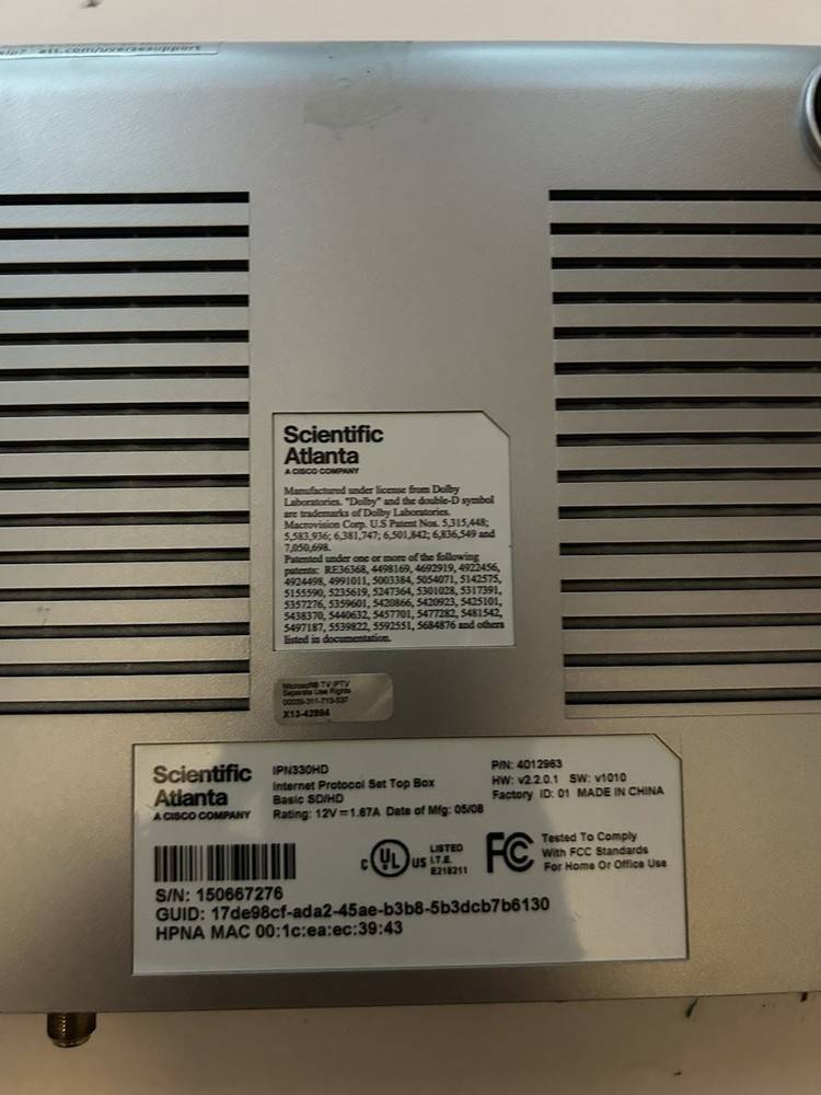 AT&T [Lot of 2] - Scientific Atlanta IP Set Top Box - USED NOT TESTED